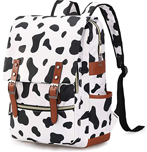Xinveen Mochila vintage para laptop, mochila escolar universitaria, mochila de viaje, mochila casual de negocios, vaca, Talla única