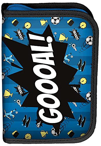 P A S O Kinder FEDERTASCHE 22-TEILIG - Fussball - BLAU
