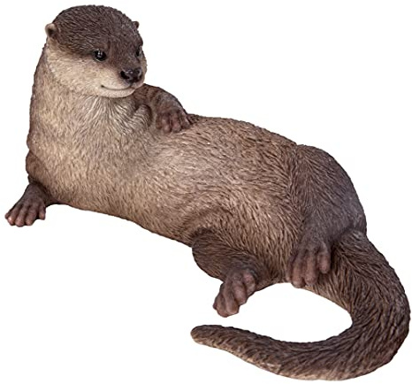 Vivid Arts Realistic Laying Otter Resin Home Garden L:awn Decoration Ornament Statue RL-OTTL-B