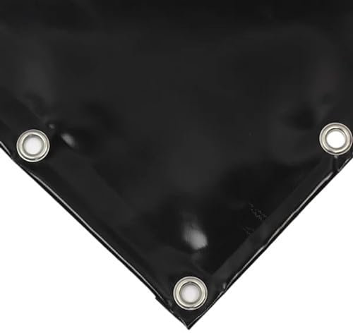 Telo Impermeabile Occhiellato da Esterno in PVC 650 gr/m² Tendone con Occhielli ogni 50 cm e Orlo di Rinforzo, Telo Plastica Impermeabile Antivento, Antipioggia, Antimuffa (3 x 4 m) NERO