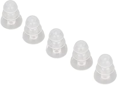 Audífono, universales 5pcs Cúpulas para audífonos Puntas para los oídos Silicona Suave y cómoda 3 capas Reemplazo transparente BTE ITE Audífonos Tapones para los oídos
