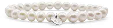KARDINAL WEIST perlas cultivadas pulsera, perla de agua dulce potatoe, joyas para mujeres, belleza - poder - fuerza (XS, blanco)