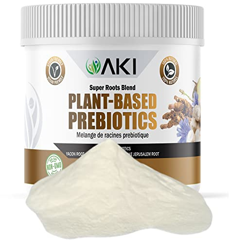 AKI Plant-Based Prebiotic Blend (6oz/170g) - Ideal Source of FOS & Inulin - Nourish Intestinal Flora & Immunity - Ideal for Protein Shakes, Juice, Smoothies - Keto Friendly, Vegan, Gluten & GMO Free