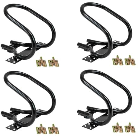 Mytee Products (4 Pack) 7 Motorcycle Wheel Chock Steel for E-Track/X-Track System - Black