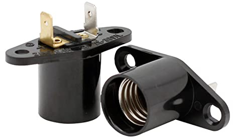 Microwave Light Bulb Socket Lamp Holder Replacement,JNXQWE E17 bakelite lamp Holder,Surface Mounted Narrow Wall lamp Holder,250V-75W (Size A)