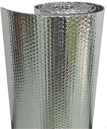 Isolierfolie aus Aluminiumfolie, reflektierende Luftpolsterfolie, Isolierrolle, 4–5 mm doppellagige Dampfsperre aus Aluminiumfolie, wasserdichte Wärmedämmung für Wände, Dächer, Böd