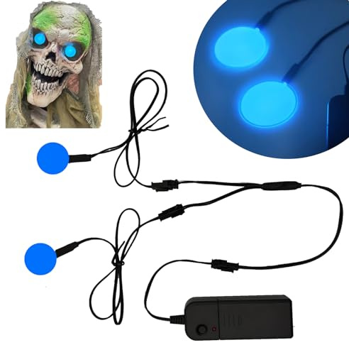 Ygmylandbb Elektrolumineszierende Paneele, EL-Panels, Licht, runde Neonaugen, dekorative el-Beleuchtung, leuchtende Augen für Cosplay, DIY oder Halloween-Weihnachtsdekoration (30 mm, blau)