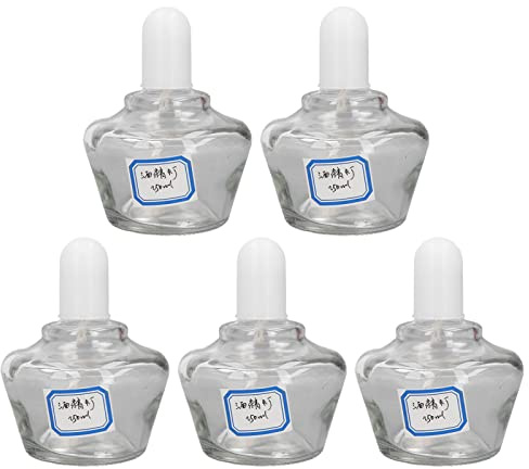 Tyenaza Lampe à Alcool 5PCS 250mL, Brûleur De Lampe à Alcool en Verre, Bouteille De Lampe à Brûler De Laboratoire Bouteilles en Verre Rechargeables pour L'expérience De Chimie