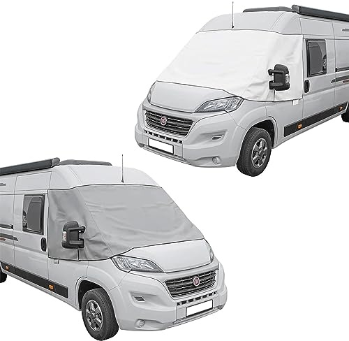 Frontschutzplane für Ducato X 290 Bugschutzplane ab 2014 Frontscheibenabdeckung Abdeckplane (Weiß)