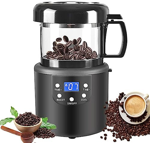 1400W Automatic Coffee Roasters – 2 in 1 Baking & Cooling Machine – Small Hot Air Coffee Roasters – LED Visual Panel – Timing Roasting – Efficient and Convenient