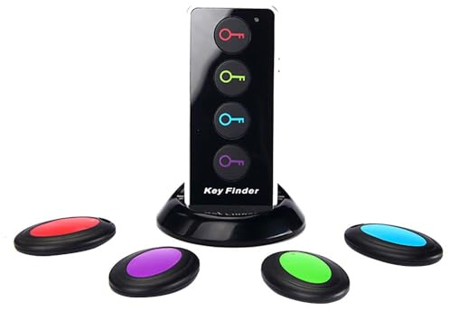 Smart spårare, Baceyong nyckelfinnare visselpipa nyckelfinnare 4-pack, trådlös fjärrsökare Rf objekt med LED-ficklampa, för nyckel plånbok telefon och husdjursspårare