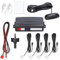 Mulcort Einparkhilfe 4 Parksensoren, LCD-Display, Auto-Parksensor-Rückfahrradarsystem Buzzer Alarm Warnung, Selbstdiagnosefunktion Weiß