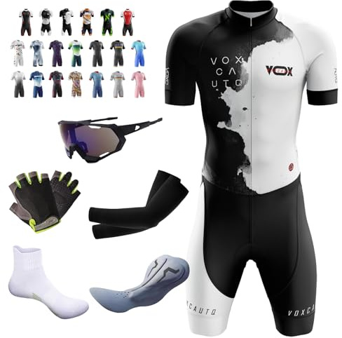 Herren-Fahrrad-Skinsuit, Gel-Polsterung, MTB-Triathlon-Triathlon-Tri-Anzug, schnelltrocknend, für Radfahren, Training, Rennrad, Fahrradbekleidung, 20, L