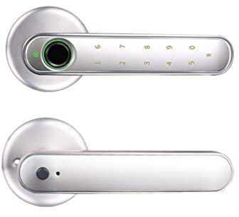 Serrure Connectée, Serrure de porte intelligente serrure d'empreinte digitale Tuya App mot de passe biométrique empreinte digitale déverrouiller serrure électronique maison poignée intérieure serrures