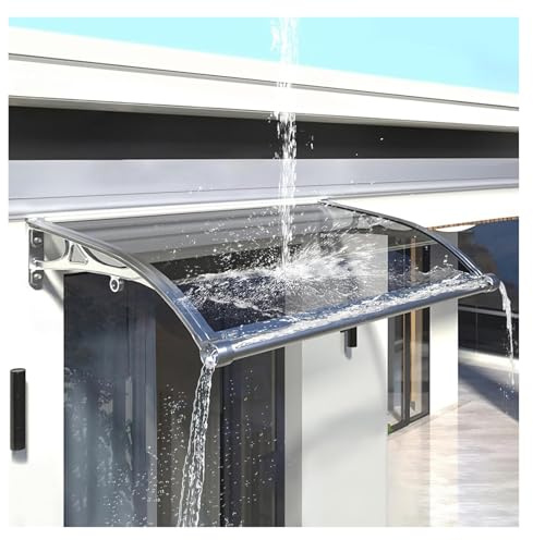 Tetto trasparente ad arco con lega di alluminio resistente al freddo e alle alte temperature, per balconi, grondaie, pensiline da giardino, copertura antipioggia per porta d'ingresso (80 x 200)
