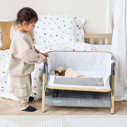 Tutti Bambini CoZee® Mini Me Toy, Baby Doll Cot for Role Play - Bed for Teddies & Toys, Accessories from 3+ Years (Oak & Charcoal) (NOT for Babies, but for Toys)