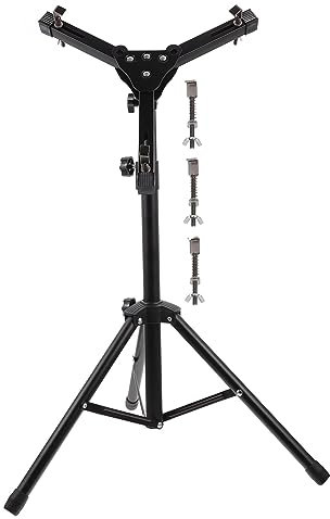 Hoement Klappbarer Dumb Drum Stand Aus Legierung Verstellbarer Tragbarer Snare Drum Halter Mit Rutschfester Matte Faltbares Übungspad Regal Für Musiker Schwarz