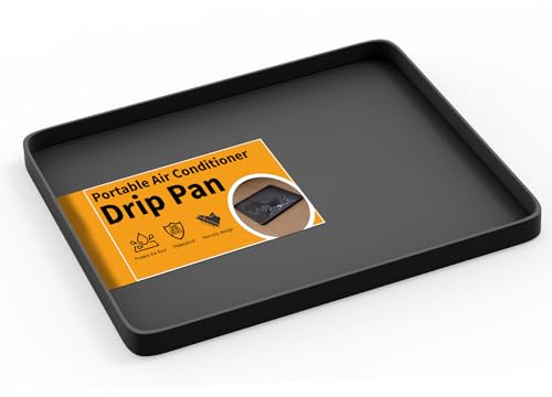 LBG Products Portable Air Conditioner Drip Tray Condensate Drip Pans for 5000-14000 BTU Portable AC Units,Portable AC Drip Pan Catch & Prevent Spills or Leaks from Air Conditioners (Black)