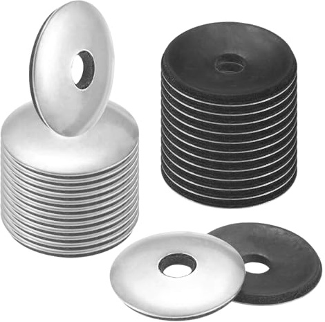 M METERXITY 80 Piezas De Arandelas De Sellado De Goma EPDM Con Acero Inoxidable 304 1/4 x 1OD Arandelas De Neopreno Para Pernos/Tornillos/Maquinaria/Barcos/Techos