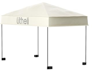 Litheli Faltbare Trolley Dach Markise für V140 & V150 Bollerwagen, Sonnenschutz 600D Oxford Stoff Cart Dach für Camping Picknick Einkaufen Garten (Beige)