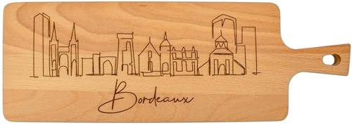 ERNESTINE - Planche à découper en bois ville de Bordeaux - planches de cuisine pour fromage ou charcuterie - Idée cadeau anniversaire, retraite, fête des pères, fêtes des grands-pères - haute qualité