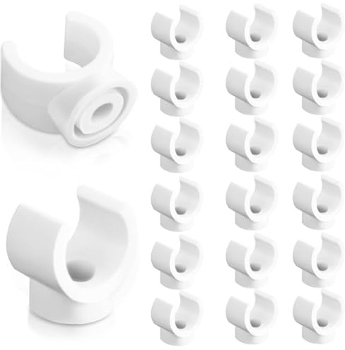 20 Pièces Colliers Plomberie, Crochets en U de 16 mm, Clips de Tuyau en Plastique,Clips Fixes pour Conduits