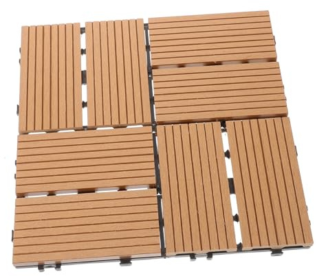 Sewroro Carreaux de Terrasse Clipsables Composite Dalles Emboîtables pour Balcon et Jardin Installation Facile Résistants Aux Intempéries Lot ²