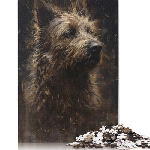 1000 Pieces Jigsaw Puzzle Yorkshire Terrier Dog Square Puzzle for for Adults Children, Paper Puzzle Game 38x26cm/1000pcs