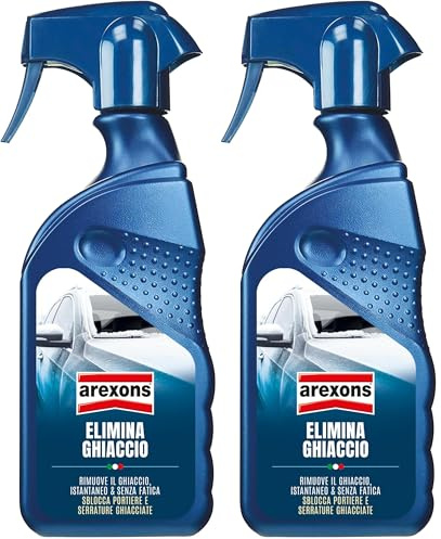AREXONS Cura Auto, Elimina Ghiaccio No Gas 500 ml, Spray Auto per avviamento, Adatto per accensione di Motori Durante la Stagione Invernale (Confezione da 2)