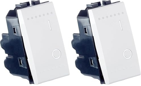 BTicino SN4002NF Livinglight Interruttore Bipolare, Bianco (Confezione da 2)