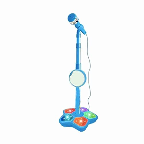 Kindermikrofon mit Ständer und Lichtern, Kleinkind-Mikrofon mit Ständer, tragbare Gesangs-Karaoke-Maschine aus Kunststoff für Jungen und Mädchen zum Singen, Geburtstagsgeschenk,