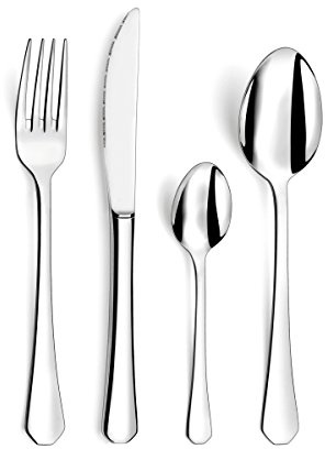 AMEFA Graphic Ménagère 24 couverts acier inox Pour 6 personnes, Inox | Acier inoxydable 18/0, Finition Brillante, Ménagère 24 couverts pour 6 personnes, Compatible lave-vaisselle