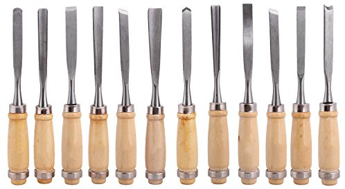 12 pezzi manico in legno scalpelli per legno professionale Sharp Woodworking Tools W/custodia da trasporto – ideale per principianti