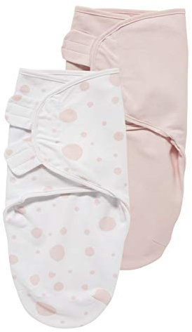 Meyco Baby Dots/Uni Pucksack 2er Pack, Erstausstattung Neugeborene (Pucktuch für Babys ab 0-3 Monaten, weicher Schlafkomfort, atmungsaktiv und feuchtigkeitsabsorbierend, Einschlafhilfe), Rosa/Hellrosa