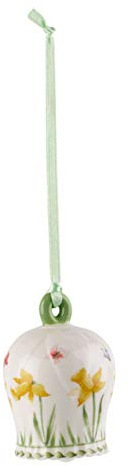 Villeroy & Boch - New Flower Bells - Osterglocken Ornament Set 6 cm Grün/Gelb, Spülmaschinenfest, Mikrowellengeeignet, hochwertige Frühlingsdeko, Porzellan