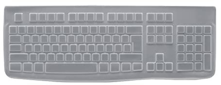 Logitech Protective Cover for K120 Keyboard and MK120 Desktop, cover protettiva, design avvolgente in silicone resistente, a prova di liquidi, ultrasottile, traslucido - Bianco