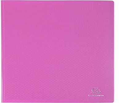 Exacompta - Ref. 88827E - 1 OPK-dokumentskydd - 80 släta kristallfickor - 160 vyer - för A4-format - storlek 24 x 32 cm - halvstyvt polyproomslag - rosa färg