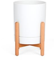 FBasic TREE 01 | Fioriera singola in legno massello e polipropilene a due altezze 16,6x26/33
