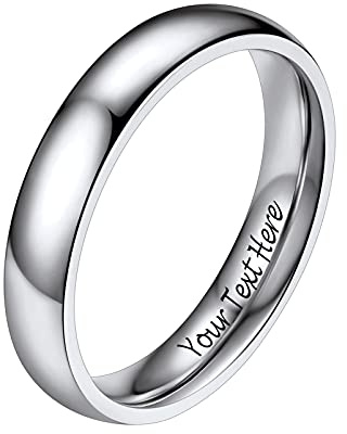 PROSTEEL Simpel Bandring 2mm/4mm/6mm/8mm breit Herren Damen personalisiert Trauring Ehering Edelstahl/18k vergoldet Finger Ring Modeschmuck Accessoire für Hochzeit Geburtstag, Ringgrößen 54-67