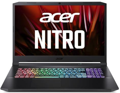 Acer Nitro 5 (AN517-41-R918) Gaming Laptop 17 Zoll Windows 11 Home Notebook - FHD 144 Hz IPS Display, AMD Ryzen 7 5800H, 16 GB DDR4 RAM, 512 GB M.2 PCIe SSD, NVIDIA GeForce RTX 3060-6 GB GDDR6