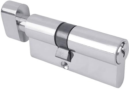 BAUSTER® Cylindre de Serrure en Nickel Avec Bouton, 40/30, Profilé, Accessoire de Rechange, Clé Réversible, Sécurité Pour Porte d'Entrée