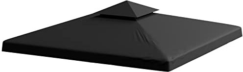 Pavillondach Ersatzdach 3x3m in anthrazit wasserabweisend Dach Beschichtung inkl. Kamindach Pavillonplane Dachabzug