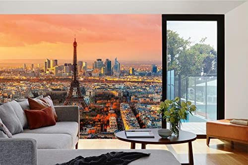 Papier peint photo non tissé Paris 375 x 250 cm (avec colle) – Papier peint non tissé, papier peint mural, pour salon, chambre, bureau, cuisine – Prêt à être monté