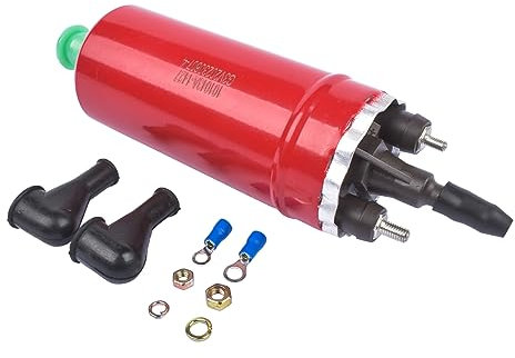 Bisenya 0580464070 Elektrische Hochdruck-Kraftstoffpumpe 12V 92927023 60546091 Kompatibel mit 82308678 4421193 90292723 Inline-Kraftstoffpumpe,Benzinpumpe für Benzin, Diesel,Universelle (Rot)