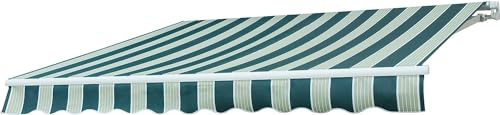 Tenda da Sole a Bracci Estensibili Fissaggio a Parete o Soffitto da Esterno Balcone Finestra Porta a Scomparsa Con Regolazione Angolare Impermeabile (VERDE/BEIGE, L300xP250CM)