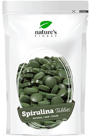 Nature's Finest by Nutrisslim Spirulina Tablets 250mg per Tablet (500 Tablets), 100% Organic Herbal Supplements, Natural Iron and Chlorophyll Source, Immune Booster Supplement - Vegan