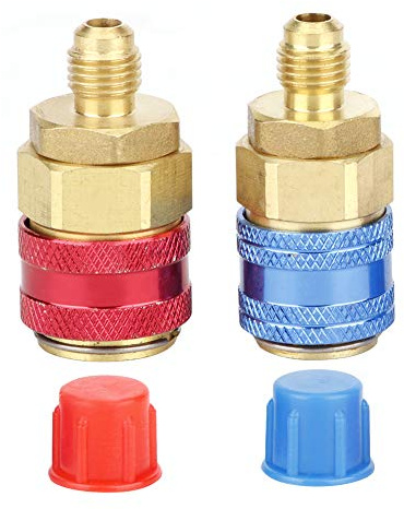 2 st Connector Adaptrar R134A Högtryckskontakt Högtryckskontakt Bil AC-kylmedelsadapter Kylvätska Laddningsrör för
