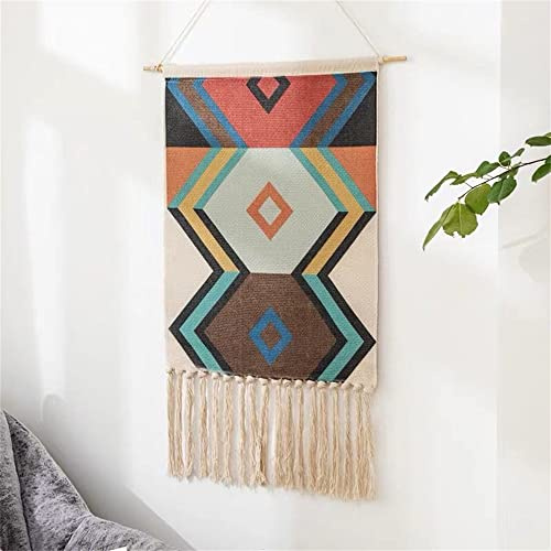BMIDRUT Makramee Wandbehang Gewebte Tapisserie - Bohème Kunst-Dekoration für Zuhause - Boho Hintergrund für Wohnung, Schlafzimmer, Türdekoration - 50 x 85 cm/19,5 x 33 Zoll (C7)