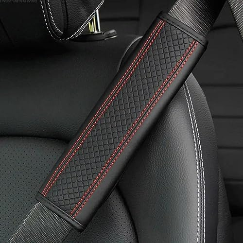 OYTHO Auto Gurtpolster für Audi TT TTS TT RS / RS3 RS4 RS5 RS6 RS7 RSQ3 RSQ8, Gurtschutz Auto Innere ZubehöR Auto-Sicherheitsgurtbezug Sicherheitsgurt Schulterpolster Gurtschoner,B Black+Red