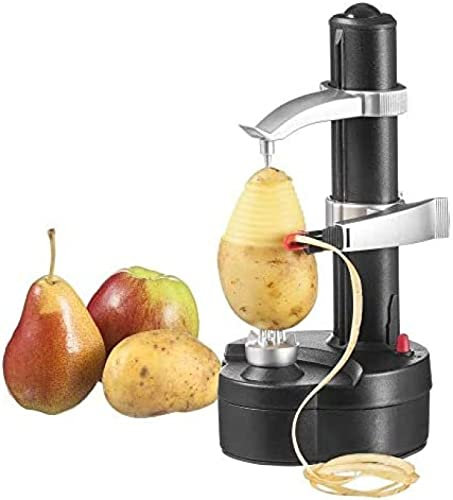 Pelador De Patatas Eléctrico Pelador De Manzanas Giratorio Automático Peladora De Patatas Cortador Automático De Frutas Y Verduras Herramienta De Pelado De Cocina, Verde,